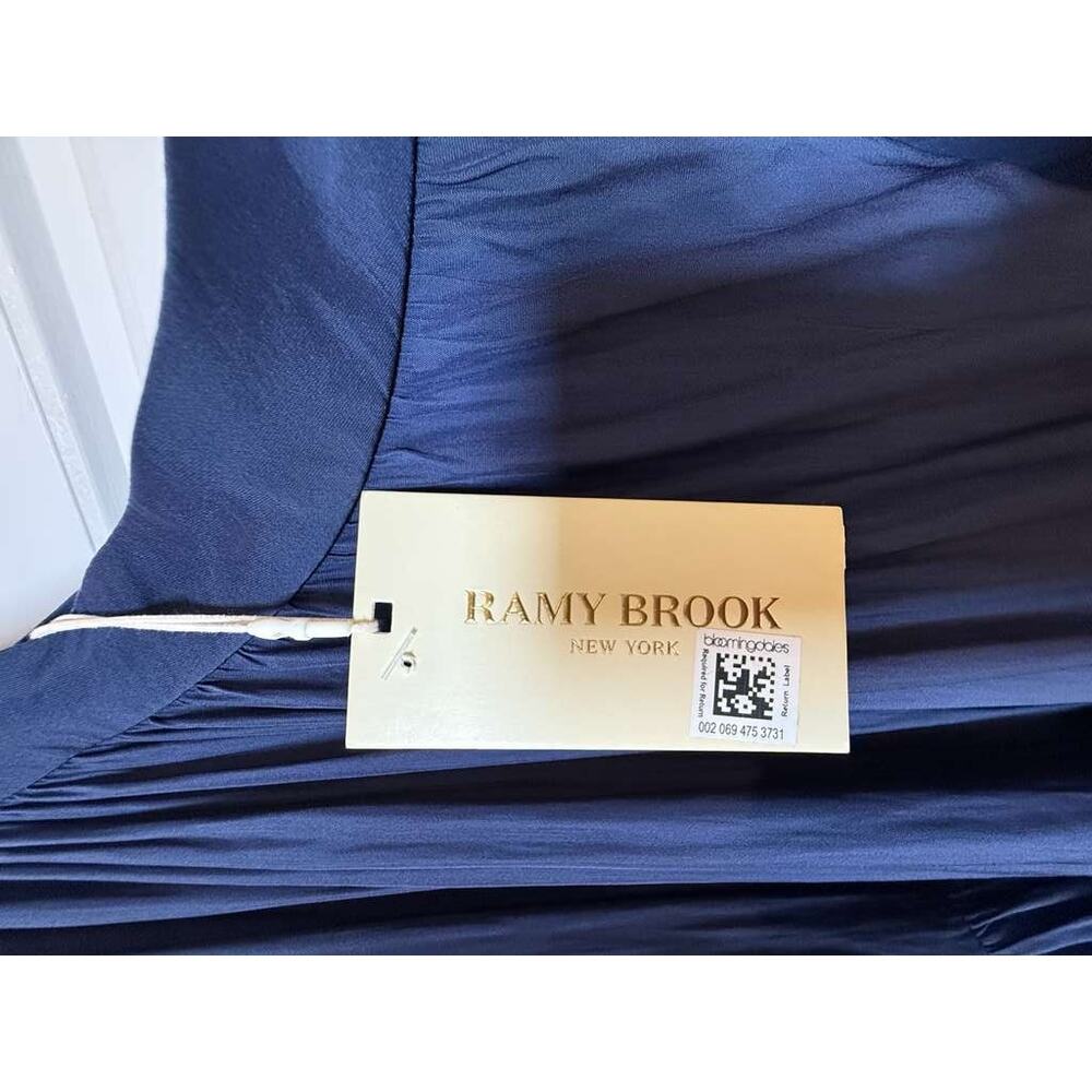 NEW Ramy Brook Riley Asymmetrical Mini Dress Navy Blue Size Small - Picture 6 of 9